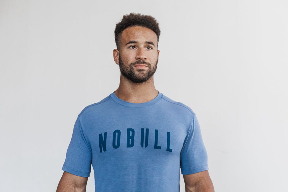 NOBULL Men's Tee - Coastal Blue - Ireland (8901IXWQZ)